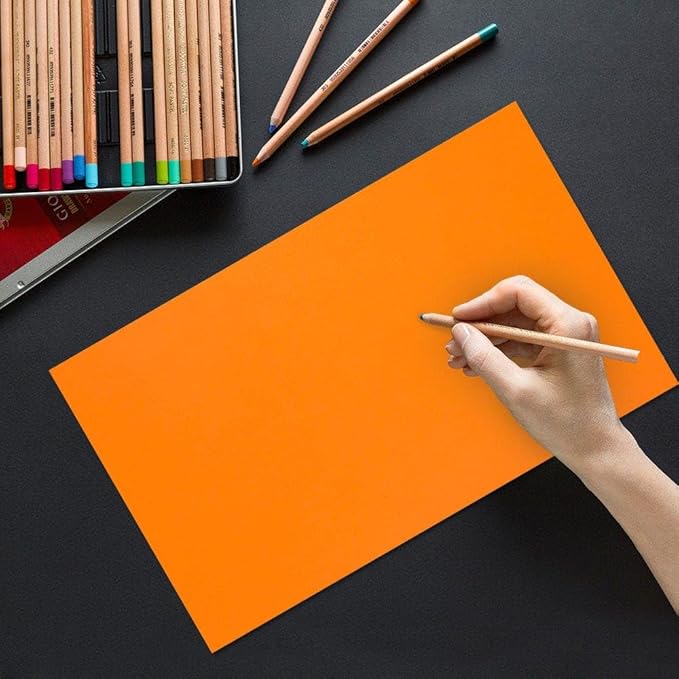LUXPaper 8.5" x 14" Paper | Legal Size | Mandarin Orange | 80lb. Text | 50 Qty