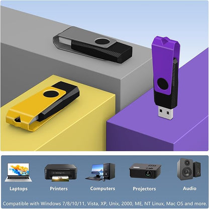 USB Flash Drives 20 Pack 8GB Flash Drive AGECASH A USB 2.0 Thumb Drive Jump Zip Drive Flashdrive Memory Stick Pendrive for Data Storage & Transfer with 20PCS Lanyard (Multi-Colored 8GB)