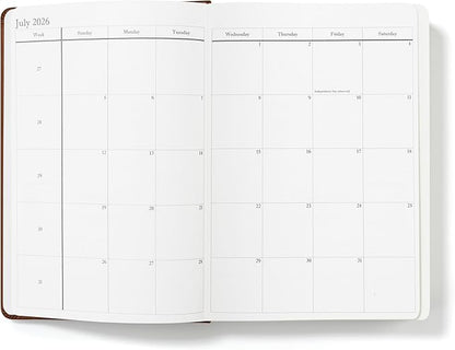 Wykeham's Executive 2026 Daily Journal Planner – US Public Holidays & Format – Customization Available (Brown, 8.5"×5.5")