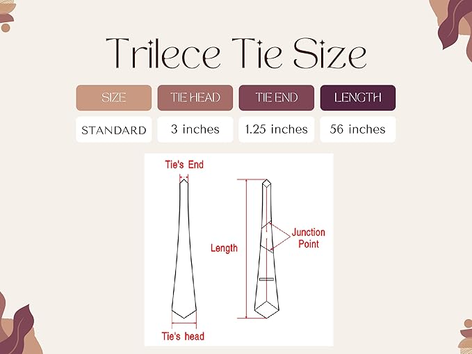 trilece Ties for Men - Men's Solid Color Ties - Formal Neckties for Men - Neck Tie for Man