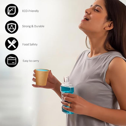 100 Pack 5 oz Paper Cups, Disposable Kraft Bathroom Cups 5 Ounce, Espresso Coffee Hot/Cold Beverage Cups for Home, Kitchen, Party