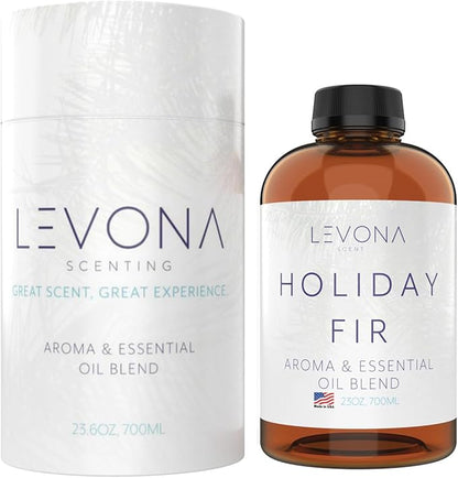 Levona Scent Christmas Essential Oils for Diffuser: Holiday Fir Essential Oil for Diffusers for Home - Essential Oils with Notes of Sandalwood & Amber Oil - Winter Fir and Balsam Fragrance - 700Ml