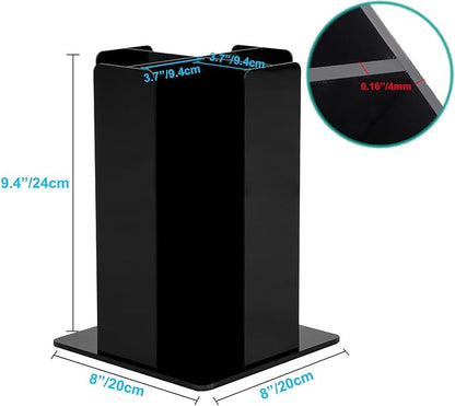 Tirifer Cup and Lid Holder, Coffee Cup Dispenser, Acrylic Cup Storage Organizer, Disposable Paper Cup Storage Holder with 4 Compartments for Countertop Coffee Station Bar Restaurant, Black