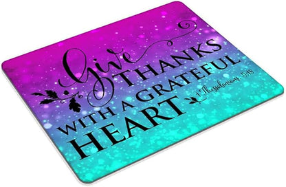 Inspirational Quote，Grateful Heart Mouse pad Customized Mousepad Non-Slip Rubber Base Mouse Pads for Computers Laptop Office Desk Accessories Mouse pad