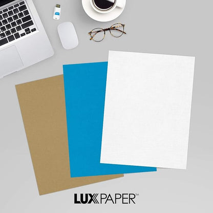 LUXPaper 8.5" x 11" Classic Linen Paper | Letter Size | Avon Brilliant White | 70lb. Text | 500 Qty