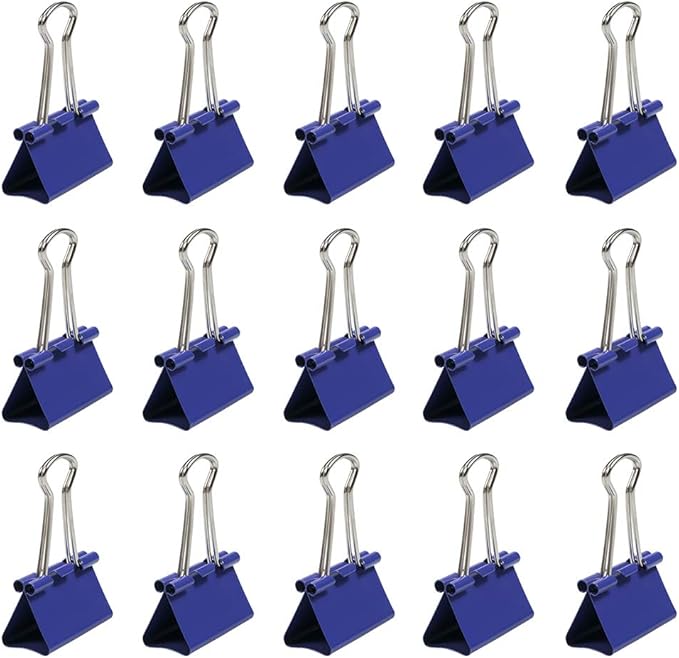 JAM PAPER Colorful Binder Clips - Medium - 1 1/4 Inch (32 mm) - Purple Binderclips - 15/Pack