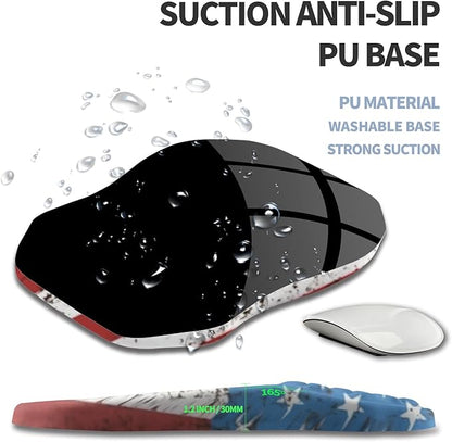 Ergonomic Raised Mouse Pad Wrist Support with Bilateral Slope Memory Foam Mousepad for Wrist Rest and Carpal Tunnel Pain Relief 11.8x7.9〃National Flag