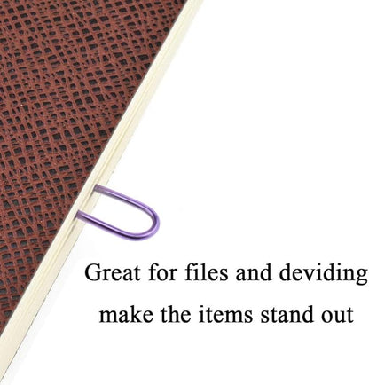 HAHIYO Paper Clips 1.3" (33mm) Length Purple Paperclips Vinyl Coated Prevent Scratching Tearing The Pages Sturdy for Bookmark Organize Home Office School 120 Pack