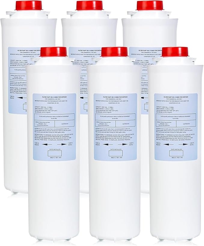 51300C Replacement (6 Packs-No Chip),Compatible with EzH2O Filter Replacement Bottle Station High Capacity 3000 Gallon,Replacement EWF3000 for 51300/C ERF750, 51299C, 55898C.6 Packs-No Chip