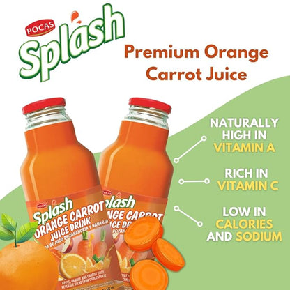 SPLASH Orange Carrot Juice Drink 532ml, 6 Pack