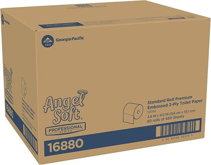 Georgia-Pacific Angel Soft Toilet Paper, 16880, Bulk Case of 80 Rolls, 450 Sheets Per Roll, Individually Wrapped, 2-Ply Soft and Strong Toilet Tissue