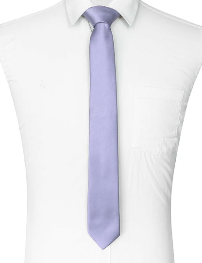 RBOCOTT 2.4“ Solid Color Skinny Tie Business Wedding Necktie for Men(6cm)