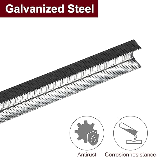 uxcell 20 Gauge Narrow Crown Staples 7/16" x1/3", 10000Pcs Galvanized Steel for Pneumatic, Electric Stapler, Black
