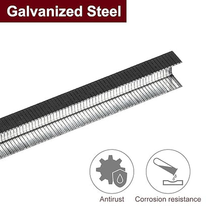 uxcell 20 Gauge Narrow Crown Staples 7/16" x1/3", 10000Pcs Galvanized Steel for Pneumatic, Electric Stapler, Black