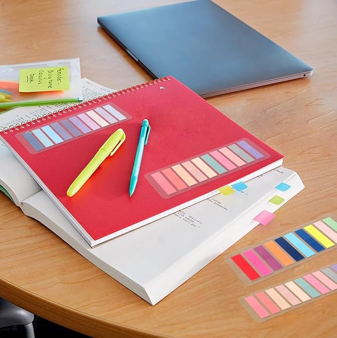 3200Pcs Sticky Tabs Book Tabs, Translucent Sticky Notes, Repositionable Annotation Tabs, Morandi Book Flags Marks, Writable File Folder Labels, Page Tabs, File Index Tabs (3200)