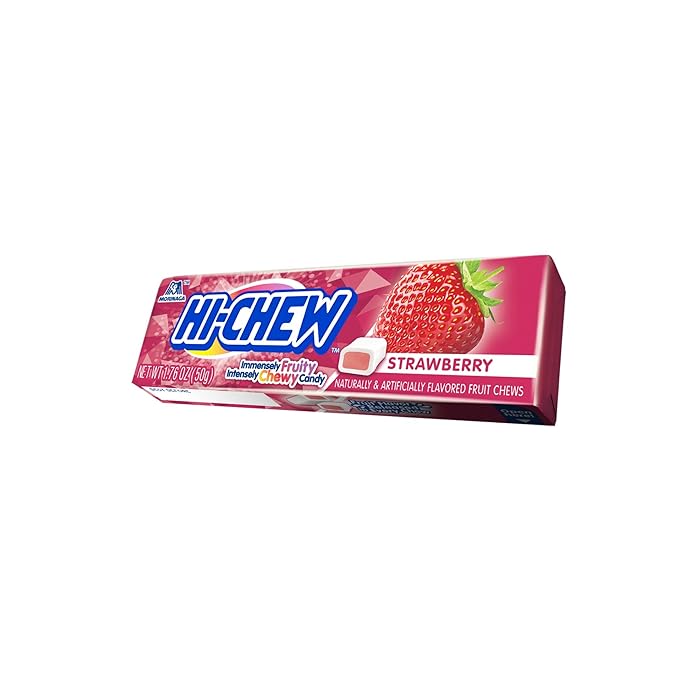 HI-CHEW Strawberry Sticks, 15-Pack, Soft & Chewy Candy, 1.76oz Each, Bulk Candy Individually Wrapped - Made with Immensely Juicy Fruity Flavors
