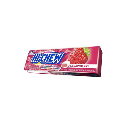 HI-CHEW Strawberry Sticks, 15-Pack, Soft & Chewy Candy, 1.76oz Each, Bulk Candy Individually Wrapped - Made with Immensely Juicy Fruity Flavors