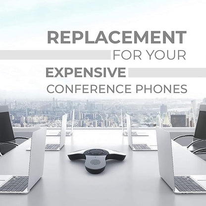 Skywin Bluetooth Conference Speaker with Microphone, 2 Pack Portable Wireless Speaker for Office Desk, Computer, and Laptop, Bluetooth Microphone for Conference Room, and PC, Smart Speakerphone