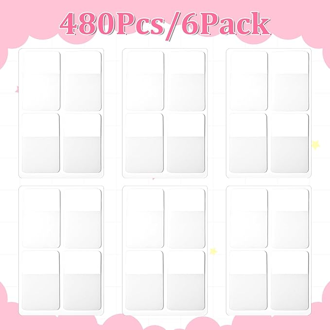 480pcs Sticky Index Tabs, Writable File Tab, Page Markers Tabs, White PET Sticky Notes for Reading, Bible Journaling, Office Filing, Color Coding & Book Annotation(1.6 X 1 Inch)