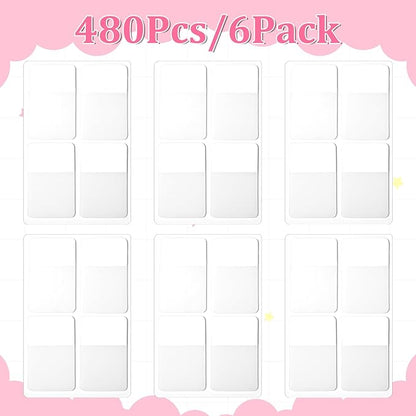 480pcs Sticky Index Tabs, Writable File Tab, Page Markers Tabs, White PET Sticky Notes for Reading, Bible Journaling, Office Filing, Color Coding & Book Annotation(1.6 X 1 Inch)