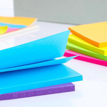 96 Pads Sticky Notes, 3 x 3 in, 50 Sheets/Pad, 6 Bright Colors Sticky Notes, Self-Stick Notes, Easy to Post for Home Office