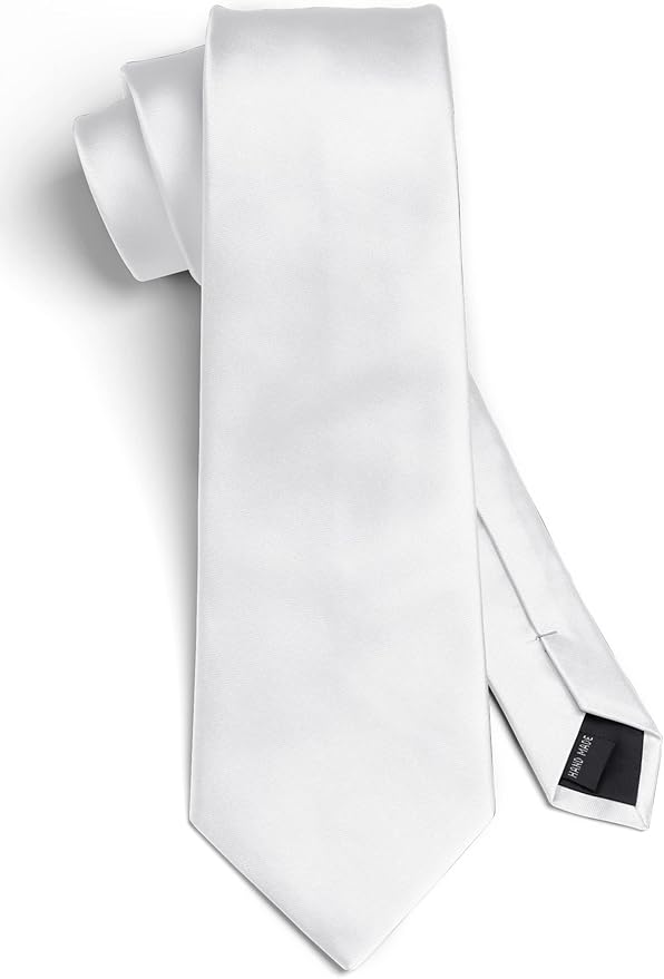 HISDERN Mens Solid Color Ties Formal Satin Necktie and Pocket Square Set Classic Wedding Business Tie & Handkerchief