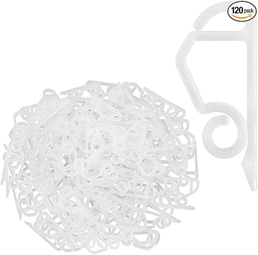 120 Pcs Christmas Light Clips Outside Gutter Hooks - Plastic Holiday Gutter Light Weatherproof Hooks for Halloween Christmas Roof Tree Hanging Outdoor Decoration String Lights (White)
