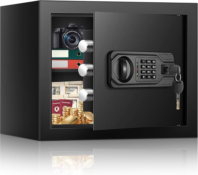 1.2 Cu ft Fireproof Safe Box for Home Use, Fire Safe with Keypad and Removable Shelf, Digital Security Safes with Combination Lock for Money Jewelry Medicine Documents