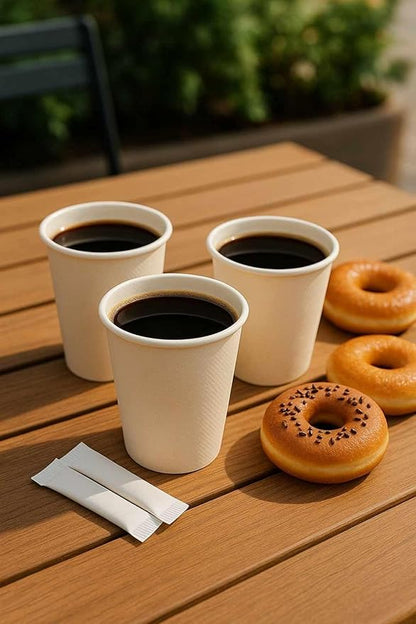 360 Count Pack 12 oz Disposable Paper Coffee Cups, Hot & Cold Drink Cups for Coffee, Tea, Juice, Leak-Proof Food Safe White Paper Cups for Home, Office, Cafes, Travel,