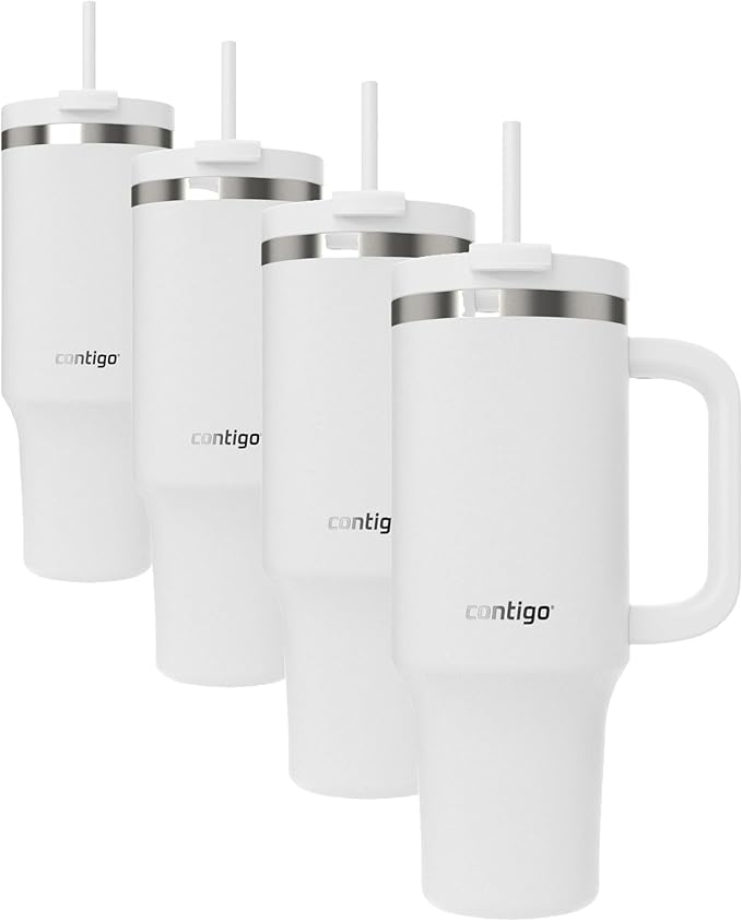 Contigo Streeterville 40oz Tumbler, Stainless Steel Vacuum Insulated, Leak-Proof, Cold for 29 Hours, Salt (Pack of 4)