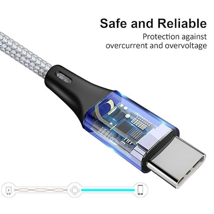 USB C Splitter Multi Charging Cable,USB A/C to USB C QC 3.0 Fast Charging[2Pack 4Ft], 4 in 2 Multi Charger Cord, with 4 Type-C Connectors Compatible with Cell Phones Tablets and More