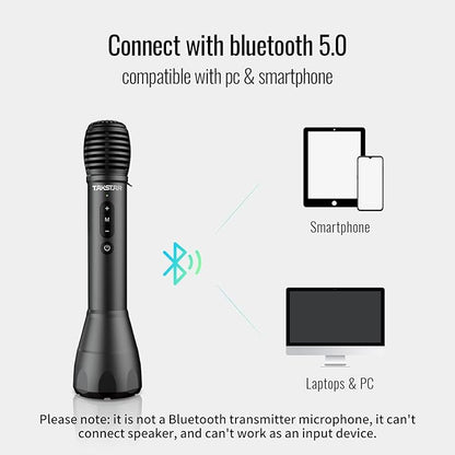 TAKSTAR 2-in-1 Bluetooth Wireless Microphone & Voice Amplifier, Portable Wireless Mic Speaker, Handheld Microphone Loudspeaker for Singing, Home Party, Karaoke, Meeting, Outdoors, Speech, Party - DA10