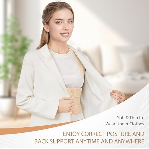 Posture Corrector for Women & Men – Adjustable Back Brace with Full Back Support, Shoulder Straightener for Spine Alignment, Scoliosis, Hunchback & Back Pain Relief (Beige,Small)