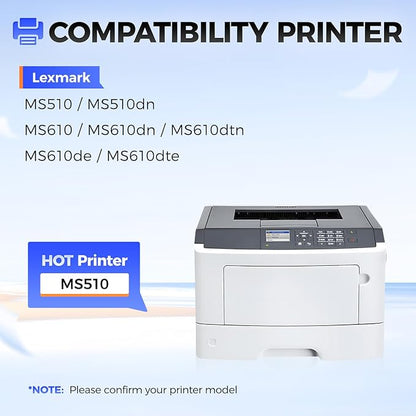 50F1U00 Toner Cartridge Ultra High Yield with Chip Compatible Replacement for 50F1U00 501U Toner for use in Lexmark MS510 MS510dn MS610 MS610dn MS610de MS610dte MS610dtn Laser Printer (Black,1-Pack)