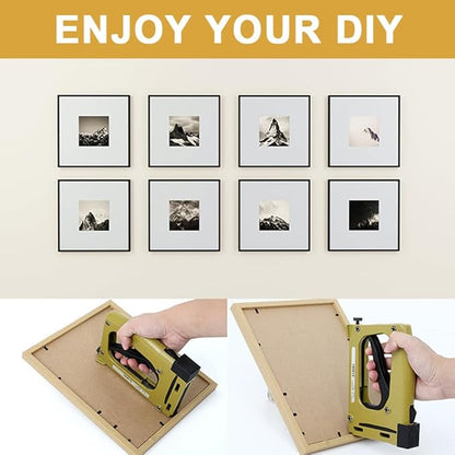 GYKLE Point Driver Framing Tool, Flexible Point Gun Tacker, Lightweight Metal Picture Framing Tool with 1000 Points for Artist Framing Paintings and Pictures