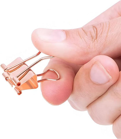 50 Pack Small Rose Gold Binder Clips 3/4 Inch (19 mm), Colored Little Paper Clamps, Tiny Mini Paper Clips for Office Home School Business 0.75"