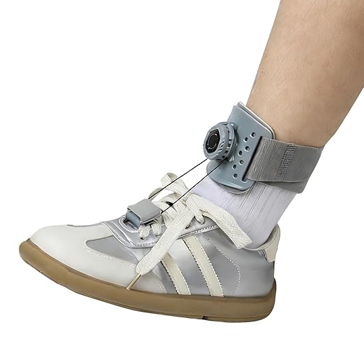 AFO Foot Drop Brace for Walking 2026 Upgraded - Soft Strap with Hard Shell, Reinforced Snap-Fit Lock, Support for Mild Foot Dragging, Tripping, Abnormal Posture,Gray