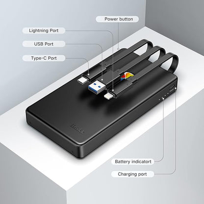 iDiskk App-le Certified, 2TB External Hard Drive,for iPhone iPad Android Phones,MacBook,Computer to Backup Docs| Photos | Videos,iPhone 17 & 16 Photo Stick Photo Storage Phone Drive