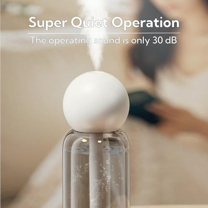 Portable Small Humidifier - Cool Mist Humidifiers with 3 Spray Modes Water Shortage Protection, Ultra-Quiet, Mini Humidifier for Bedroom Plants Office Car Travel
