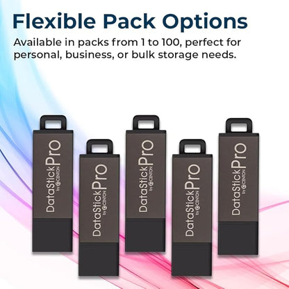 Centon Electronics DataStick Pro USB 2.0 Flash Drive, 2 GB, 100 USB Flash Drives, 100 Bulk Pack, Grey