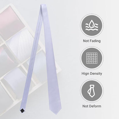 Black Ties For Men Solid Pure Color Formal Neckties 3.15" (8CM) Men's Tie for Business and Wedding with Gift Box