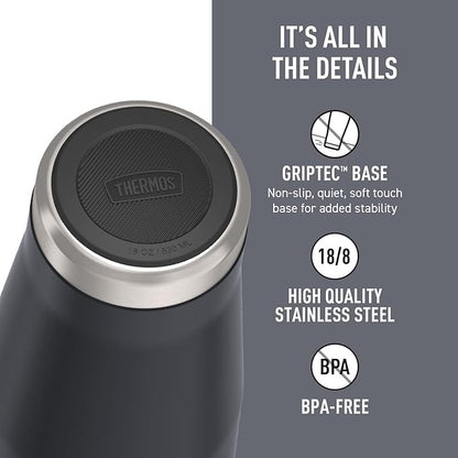 THERMOS ICON SERIES, Stainless Steel Tumbler with Slide Lock, 18 Ounce, Granite