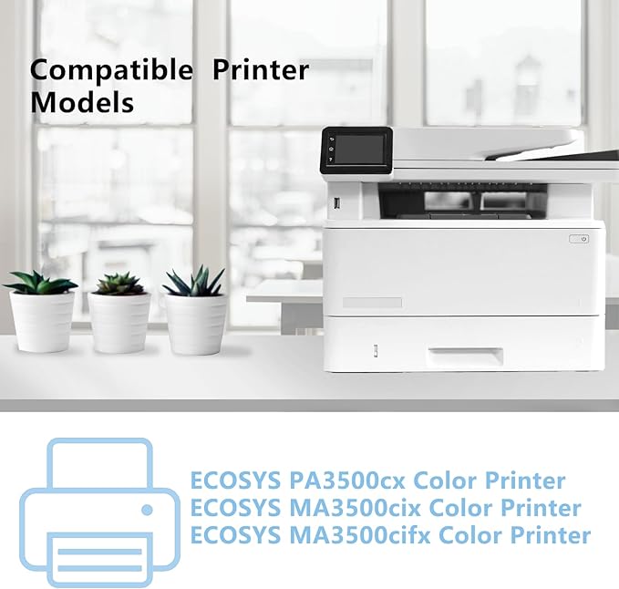 TK-5372 TK-5372K TK-5372C TK-5372M TK-5372Y Toner Cartridges Compatible for ECOSYS MA3500cix MA3500cifx PA3500cx Printers (4-Pack Black Cyan Magenta Yellow)