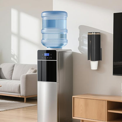 Cup Dispenser, Wall Mounted Mouthwash Cup Dispenser Fit 3oz-5oz Disposable Cups, Pull Type Water Cooler Cup Holder for Bathroom Office Gym School -Black