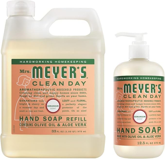 Mrs. MEYER'S CLEAN DAY Hand Soap, Refill Variety Pack Soaps Made to Clean and Freshen Hands