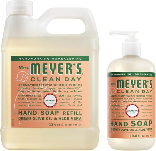Mrs. MEYER'S CLEAN DAY Hand Soap, Refill Variety Pack Soaps Made to Clean and Freshen Hands