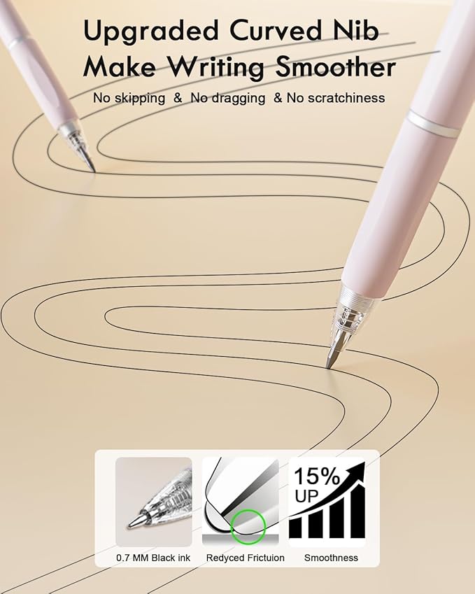 Gel Pens, 6 Pcs 0.7mm Quick Dry Black Ink Pen, Cute Ergonomic Fine Point Smooth Writing Pens, Back to School Office Supplies Fun Aesthetic Pastel Journaling Pen Gifts for Girl Student Women