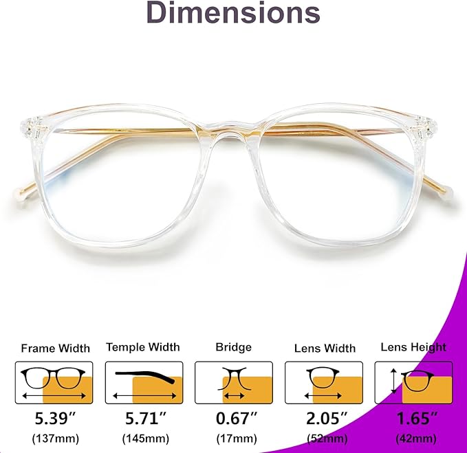 VISOONE Anti Slip TR90 Blue Light Blocking Glasses Size M Eyewear Frame with Anti Glare Eye Protection for Women GaeL