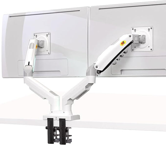 NB North Bayou Dual Monitor Desk Mount Stand Full Motion Swivel Computer Monitor Arm for Two Screens 17-27 Inch with 4.4~19.8lbs Load Capacity for Each Display F160-W