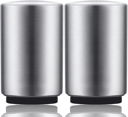 2PCS Premium Beer Bottle Opener, Automatic Stainless Steel Quick Pop the Top Can Openers by Magnet Catching No Damage Caps, Wine Accessory Push Down Off Magnetic Bartender Tool for Home Picnic Camping